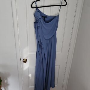 BCBGMaxAzria One Shoulder Dress in Soft Blue